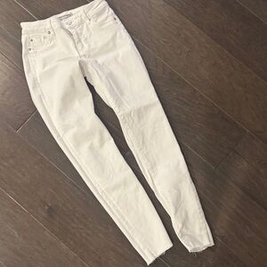 Tractr Girls White Skinny Jeans with Raw Hem